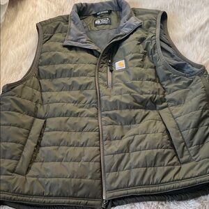 Carhartt Men's Rain Defender Quilted Khaki Vest NWOT
